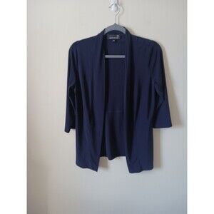 Vintage Laura Petites Long Sleeve Open Front Blue Cardigan Size PS